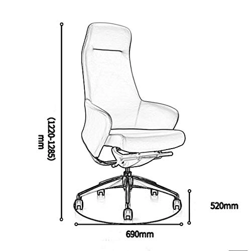 Desk Chair - PU Leather Brown High Back