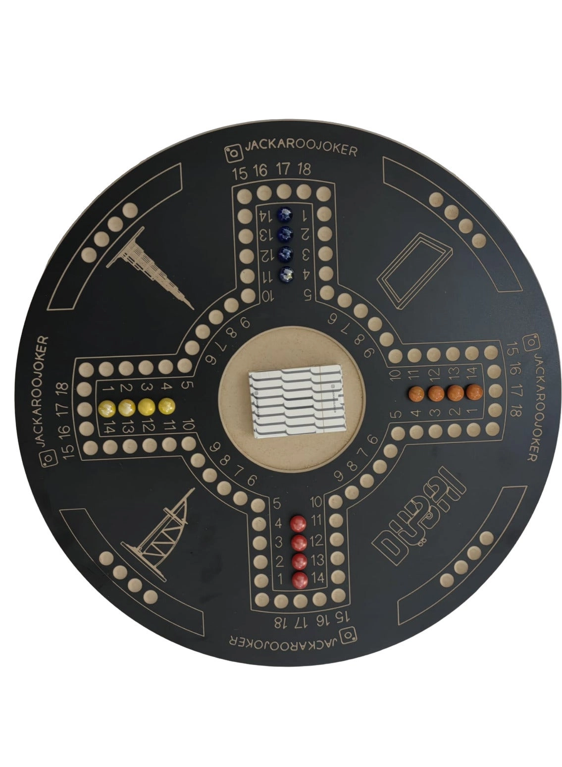 JACKAROOJOKER Dubai Style - Colorful Marble Portable Storage Bag (English & Arabic)