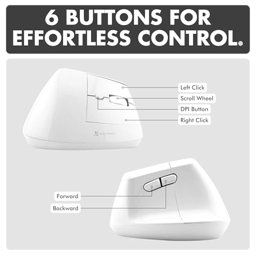 Vertical Ergonomic Mouse - 2.4G wireless receiver Bluetooth