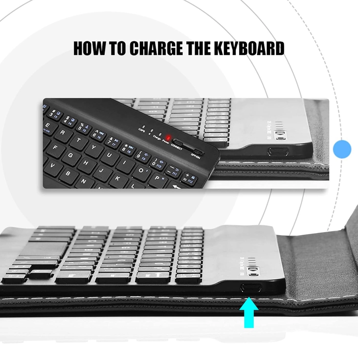 Universal 2 in 1 Wireless Bluetooth Keyboard Flip Case - English