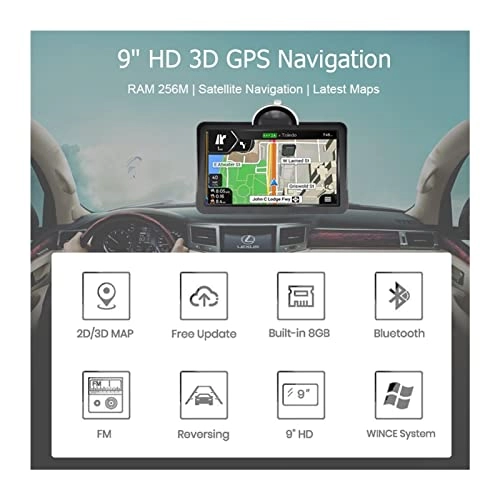 GPS Navigator 2564651325 - 9 inch 256MB+8GB Free Lifetime Map Updates