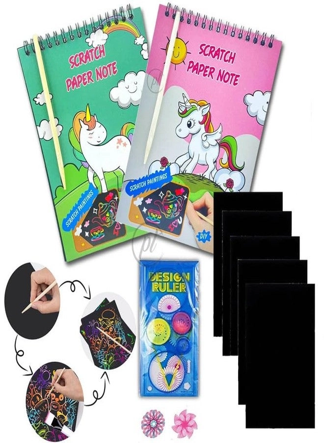 Promote Unicorn Rainbow Scratch Paper Notebook A5 Spiral - 2 pcs