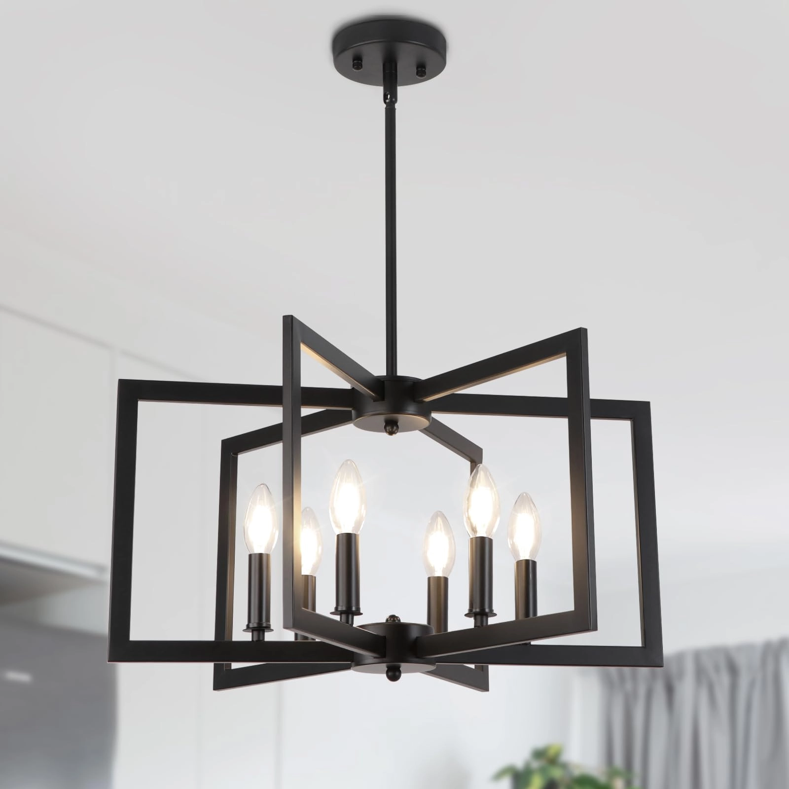 Modern Chandelier - 6 Lights Adjustable Height