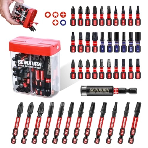 GEINXURN Impact Screwdriver Bits Set - 43Pieces 23660mm
