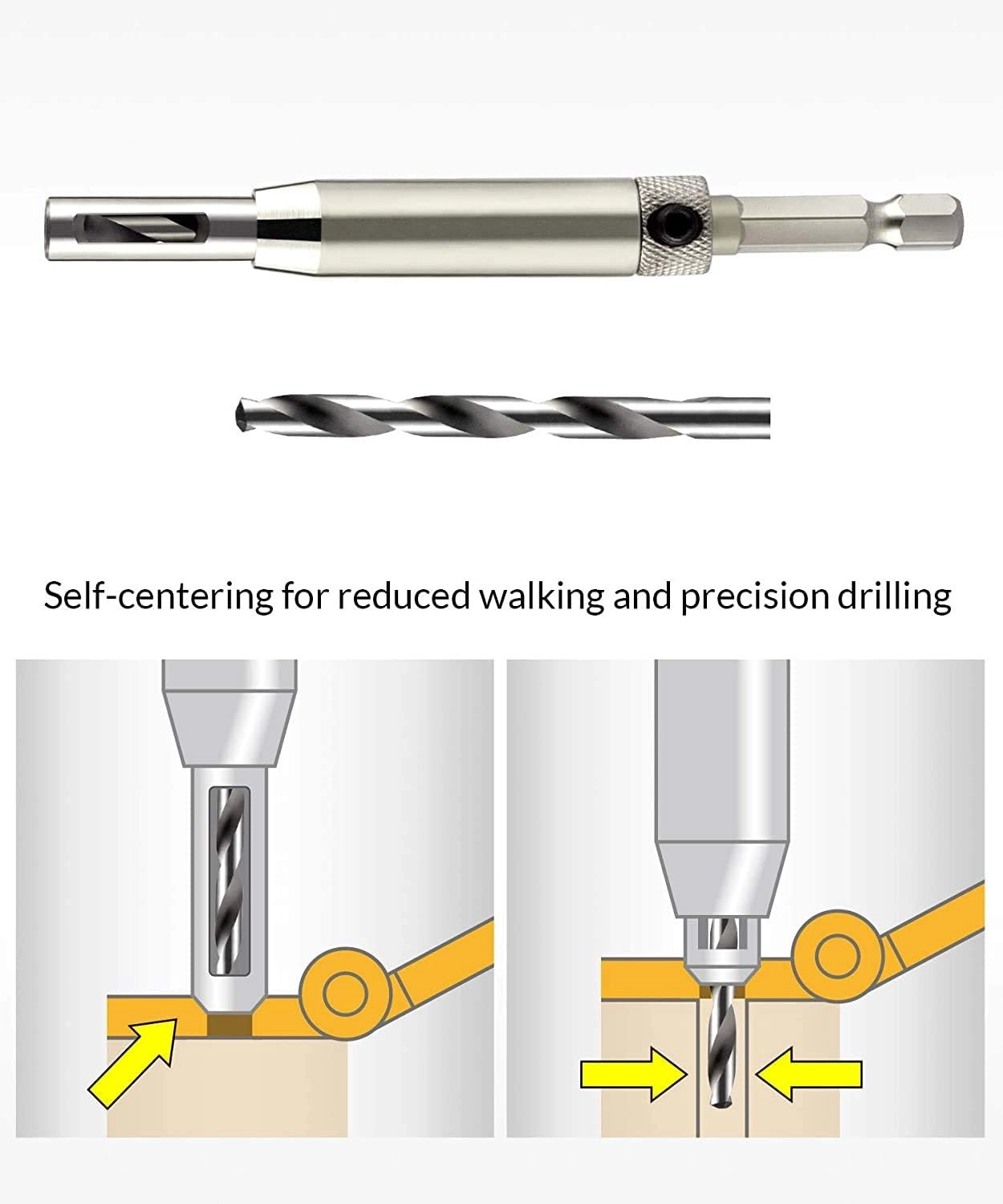 Vix Bits Self Centering Clic Change Door Hinge Drill Bit Set - 4241 high-speed steel 7 piece(s) 5/64" 7/64" 9/64" 11/64" 5mm 13/64" 1/4"