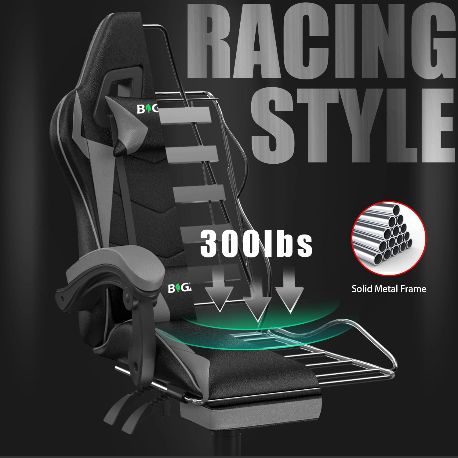 A gaming chair - Adjustable Height Reclining Feature