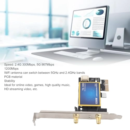 PCIEx1 WIFI Card Adapter - 2.4Ghz 5Ghz PCIE X1 802.11a/b/g/n/ac