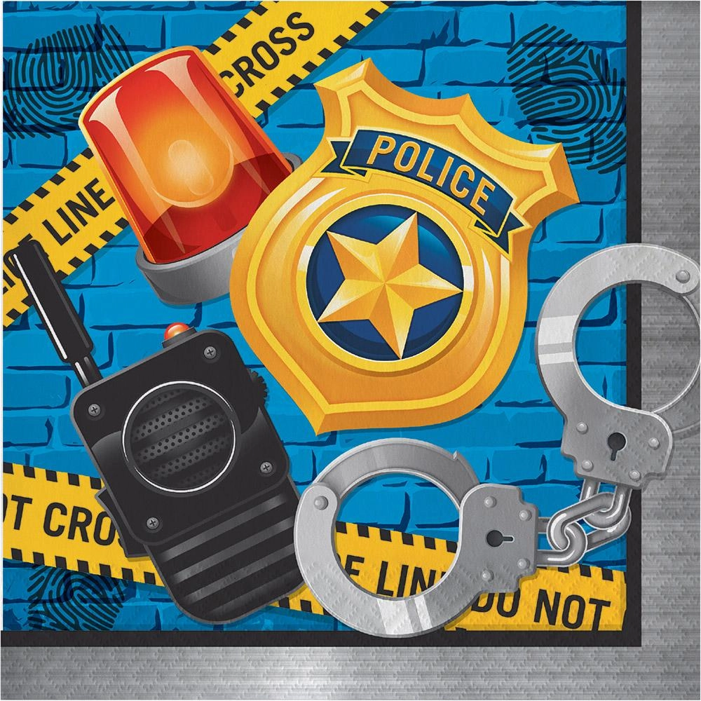 Party Zone Police Party Luncheon Napkins - 16pcs