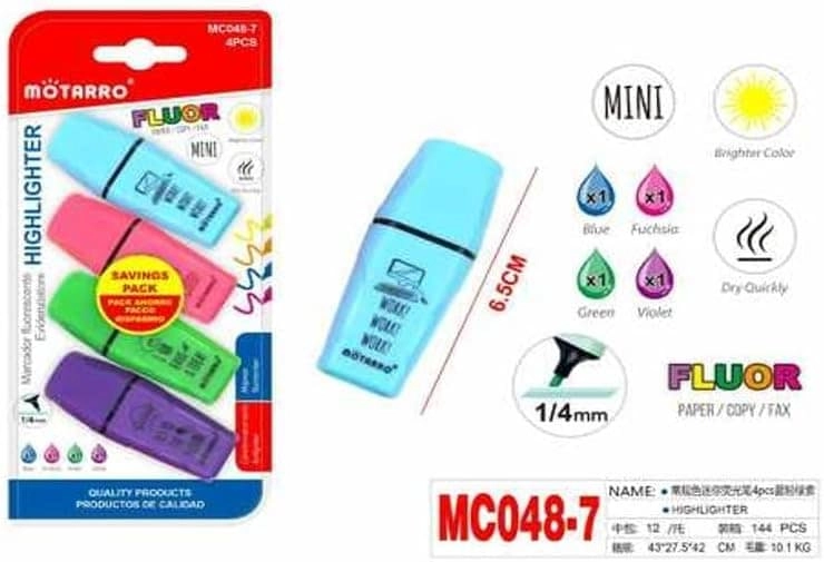 AL ARQAM LLC Highlighter Pen - Multicolor chisel tip