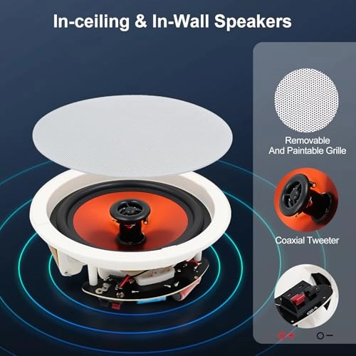 Bluetooth Ceiling Speakers - 2 channel 300 Watt