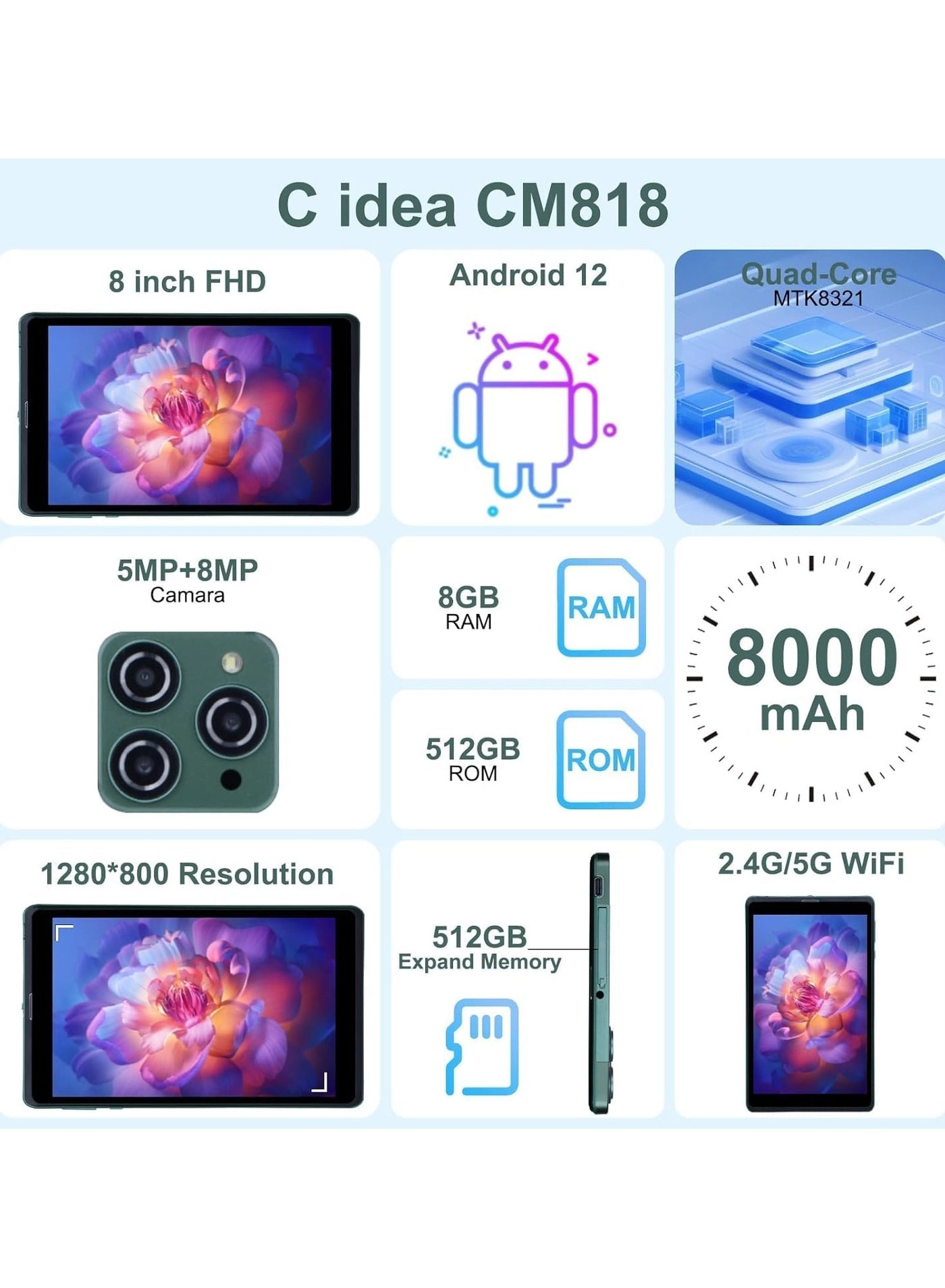 CM818 - 8GB 8"