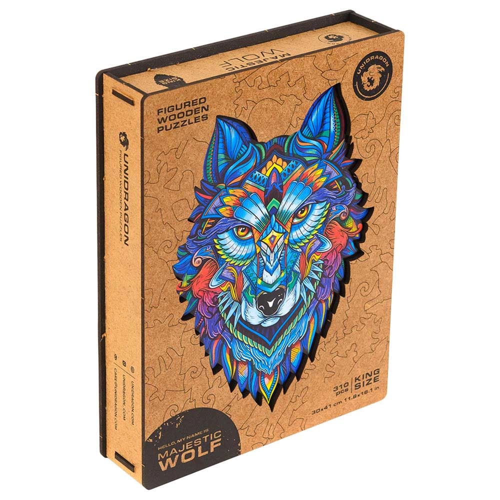 Unidragon Majestic Wolf Wooden Puzzle (4107390-WOLF_KS) - 310 pcs
