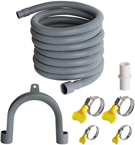 Manste Washing Machine Drain Hose - 10FT/3M + U Bend Hose Holder + Drain Hose Connector + Hose Clamps