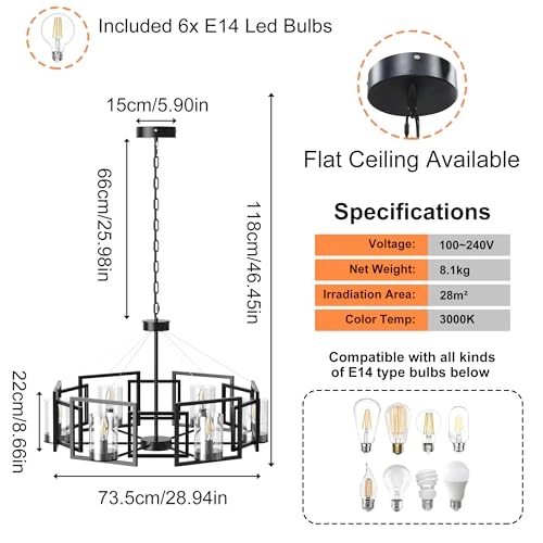 Industrial Ceiling Chandelier - 3000K