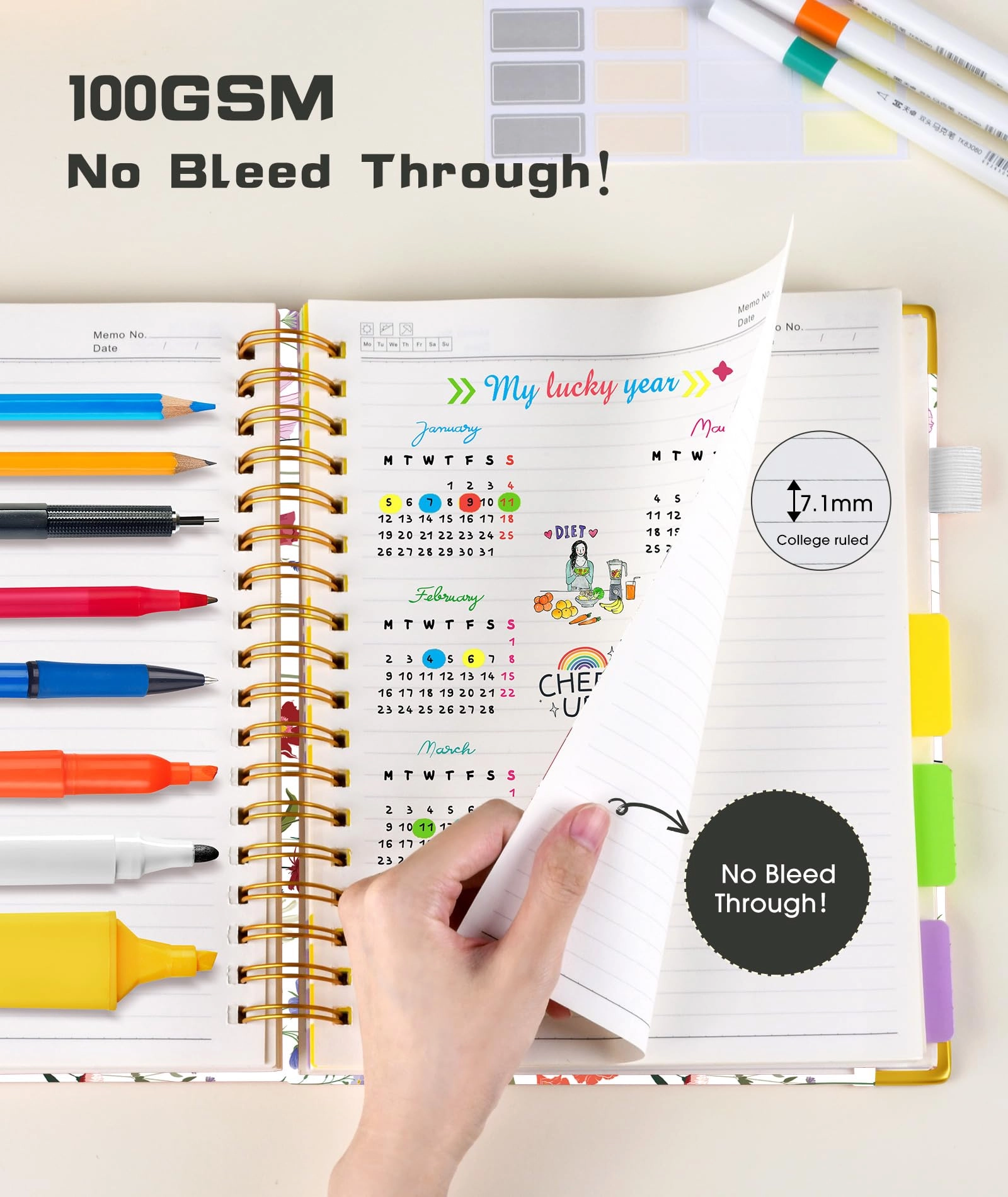 Spiral Notebook Large Hardcover - Lined 150 Sheets