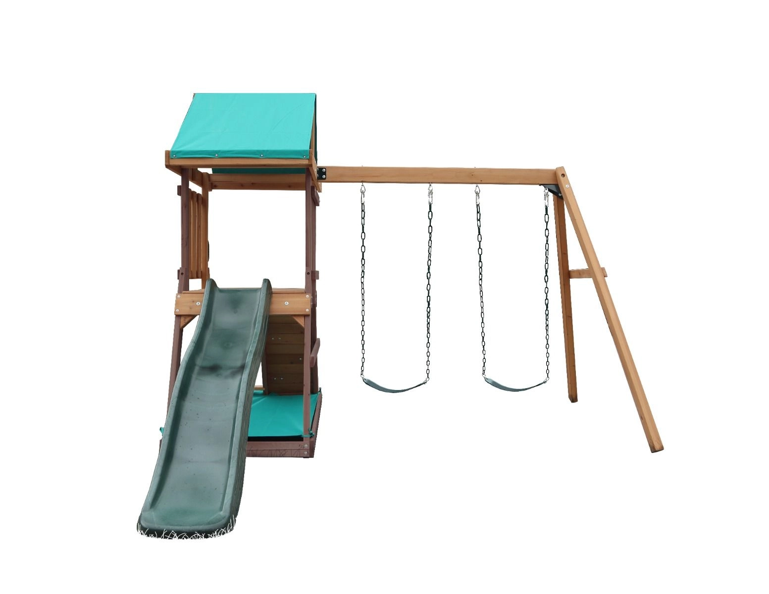 Matterhorn Swing Set & Playhouse - 285 x 263 x 220cm 52 KG