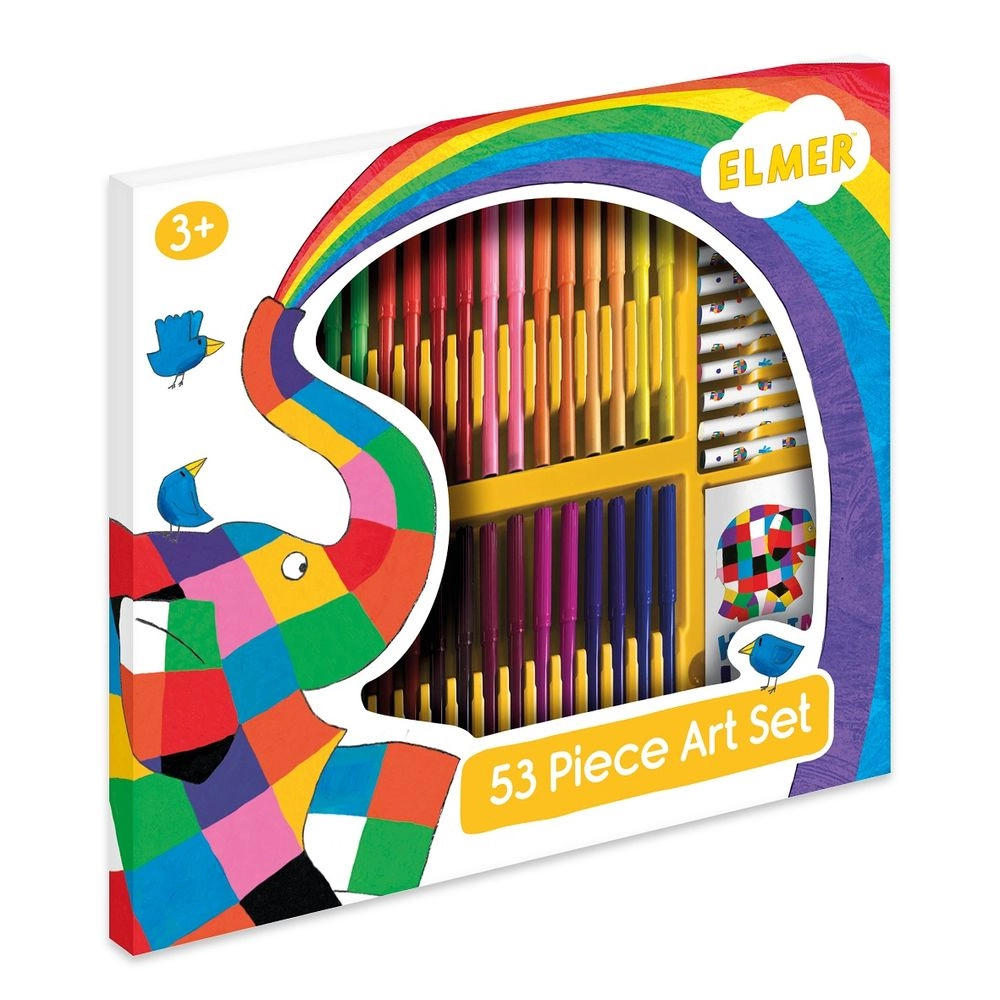 Giant Art Set - 53 Piece 40 felt tip pens 12 crayons 40 page doodle pad