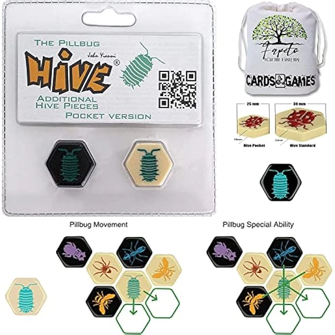 Hive of Insects - Pocket Version + Hive of Insects: Pillbug - Pocket Version Expansion + Drawstring Bag - Random Color