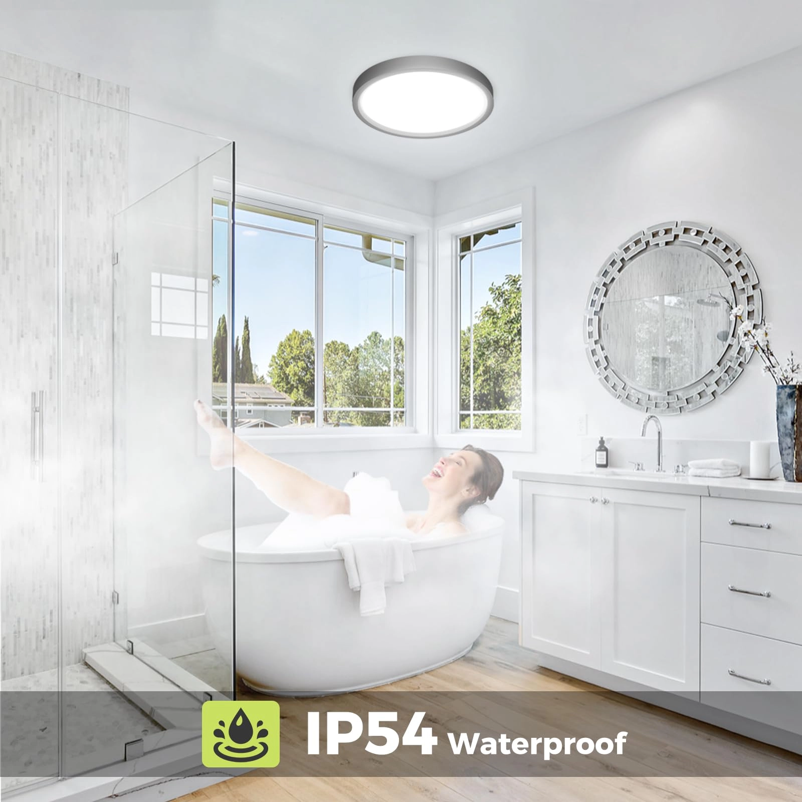 Flush Mount LED Ceiling Light - 3000K 4500K 6000K Dimmable
