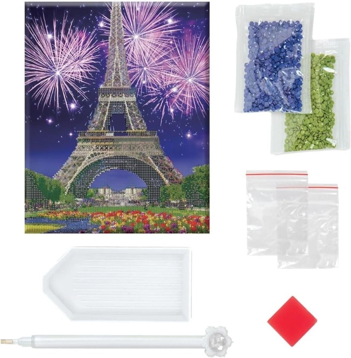 Light Up Crystal Canvas Eiffel Tower - 16 LED Multi Colour