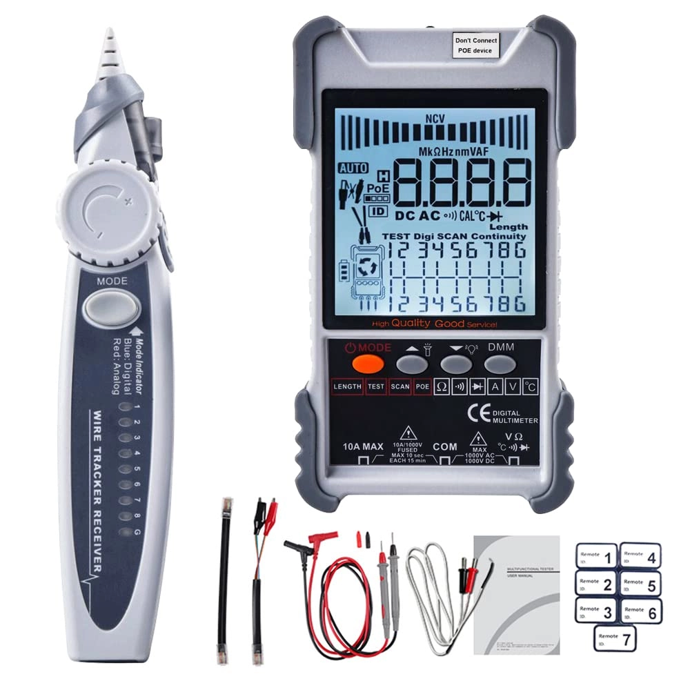 sweetty Handheld Portable 2in1 Network Cable Tester - LCD Display POE Test