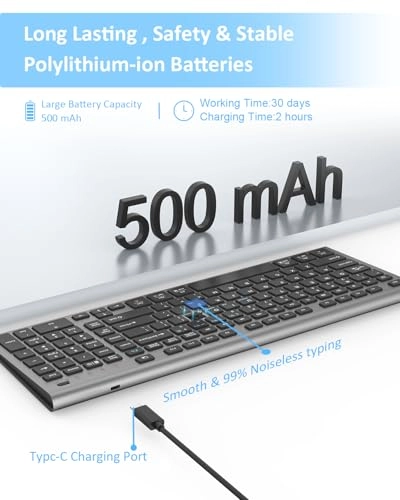 Wireless Keyboard - Bluetooth, RF, USB-A, USB-C