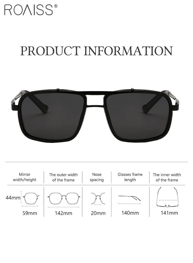 Rectangular Polarized Sunglasses - 59mm Dark Brown