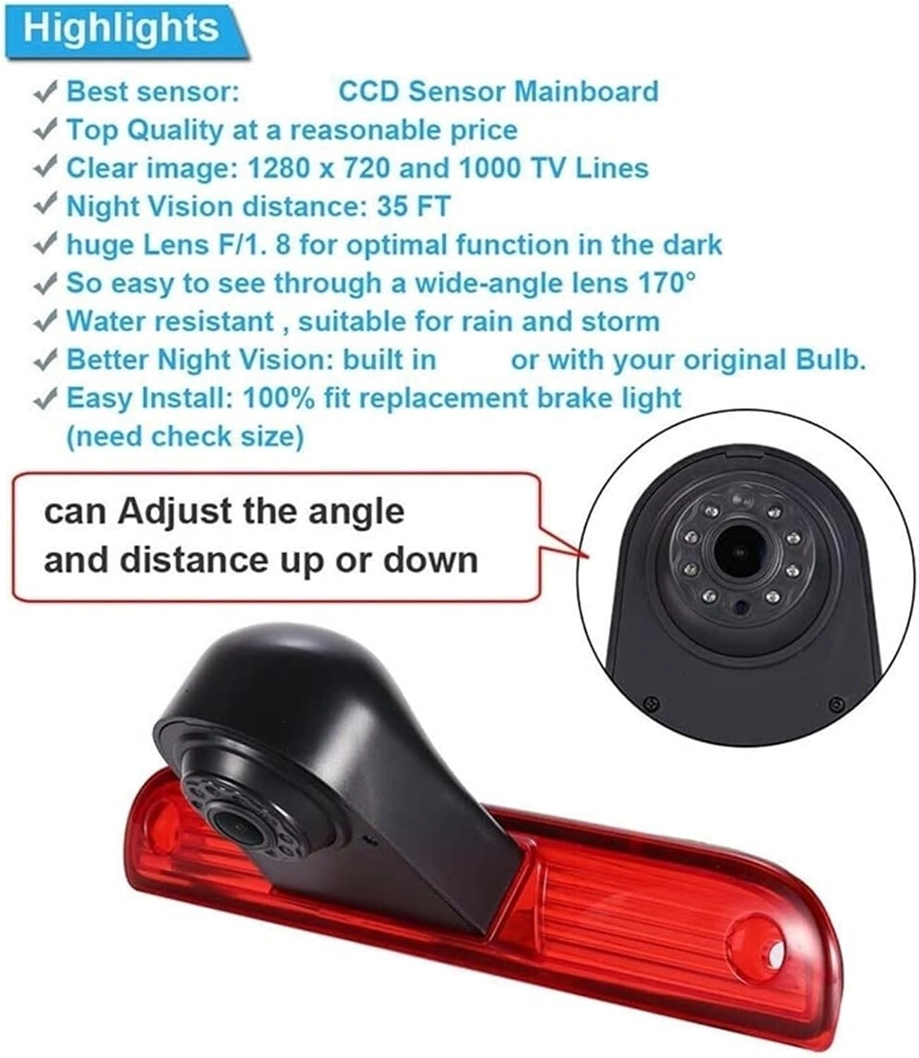 3rd Brake Light Camera - Night Vision plug-and-play wiring