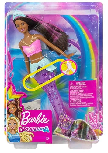 Dreamtopia Twinkle Lights Mermaid Doll - Water-Activated Twinkle Light-Up Tail Purple-Streaked Hair Ages 3+