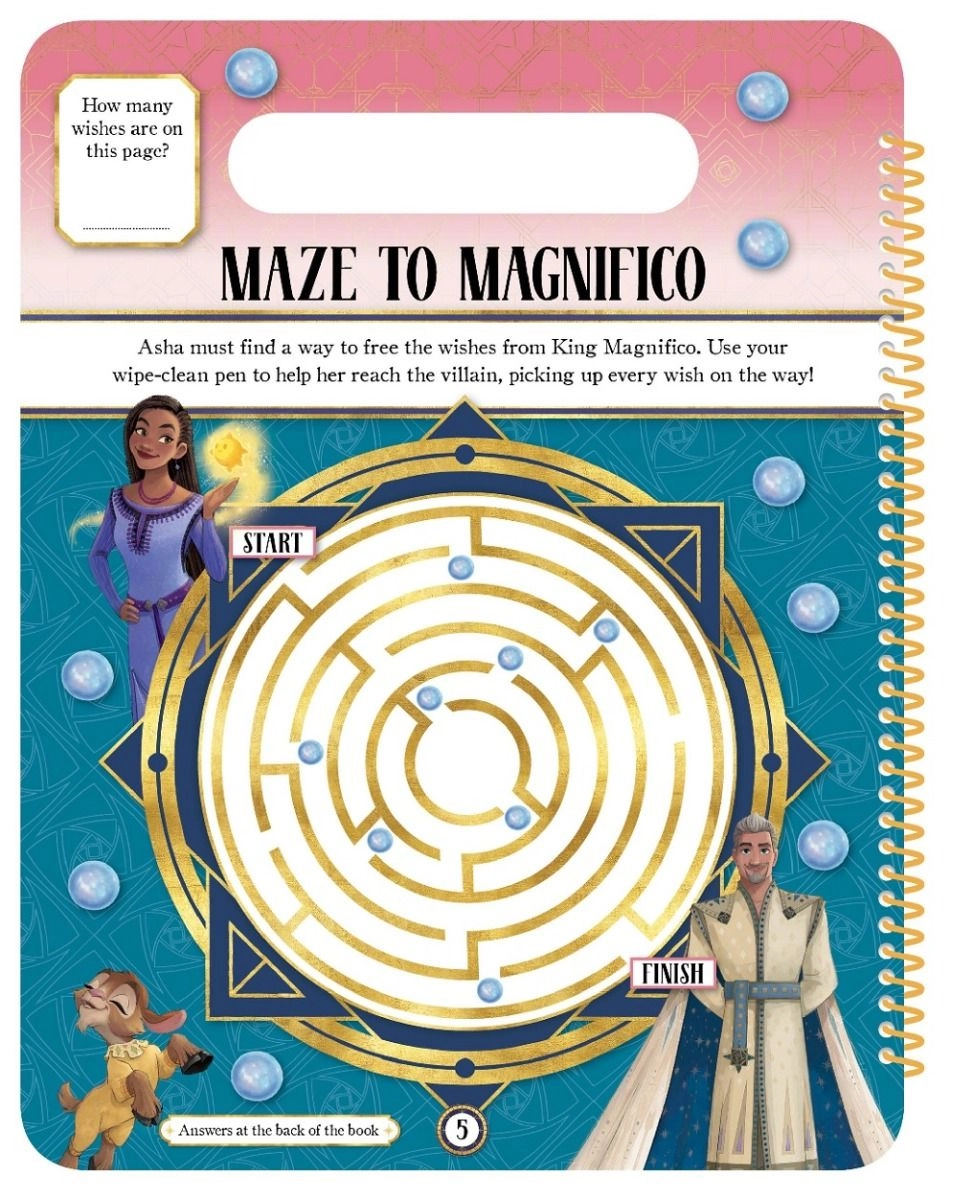 Disney Wish Wipe Clean Activities - 3 +