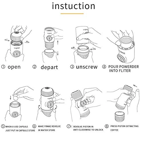 Coffee pot - portable mini manual piston