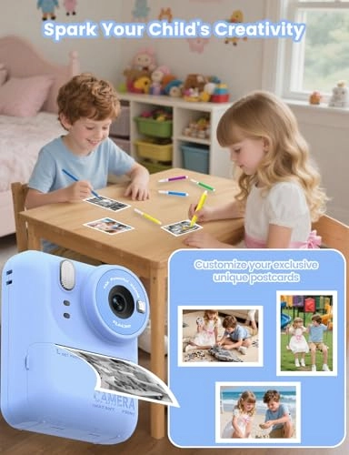 Kids Print Camera - Instant Printing 1080P Videos Red Bundle