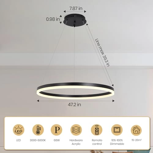 Double Ring Chandelier - Dimmable