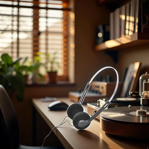 Retro Over-Ear Headphone Wired Headphone