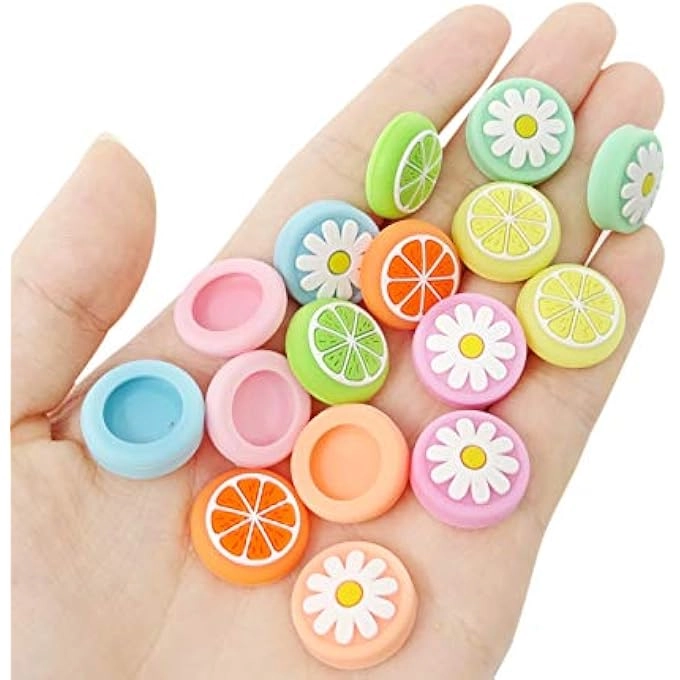 Silicone Thumb Grip Caps - 16PCS Cute Fruit Lemon and Flower Joy-Con