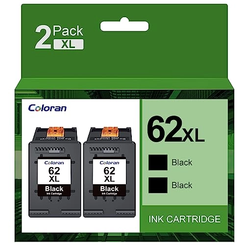 HP 62XL High Yield Black Compatible 2-Pack