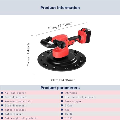 Handheld Drywall Sander - 1680W 6-speed Includes Battery