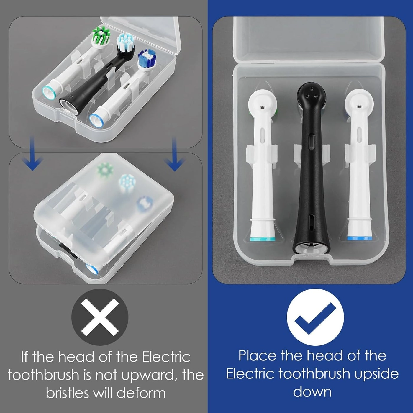 Toothbrush Heads Case - 4 Pack Portable Replacement