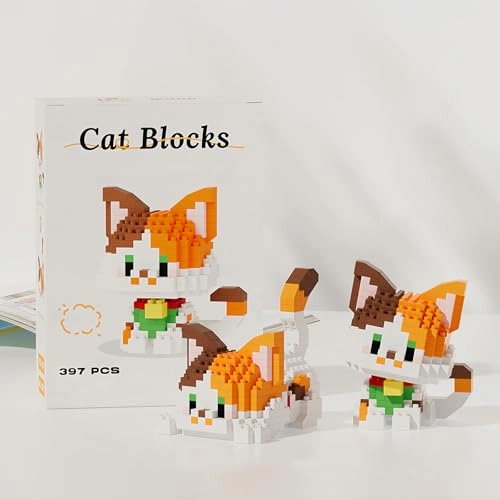 Micro Animal Building Bricks - Calico Cat 1 pcs
