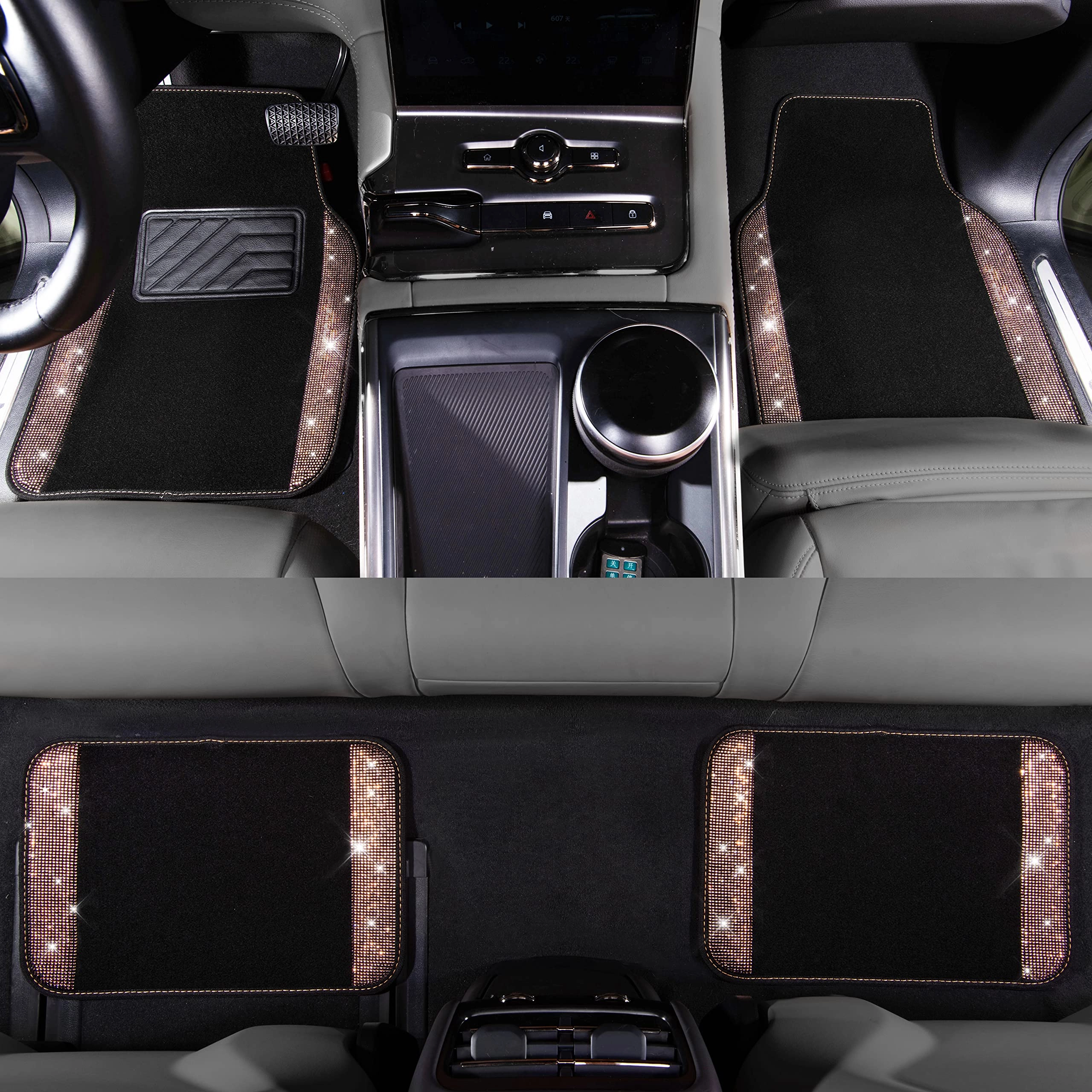 Bling Diamond Car Mats - 4.0 Count Universal Fit