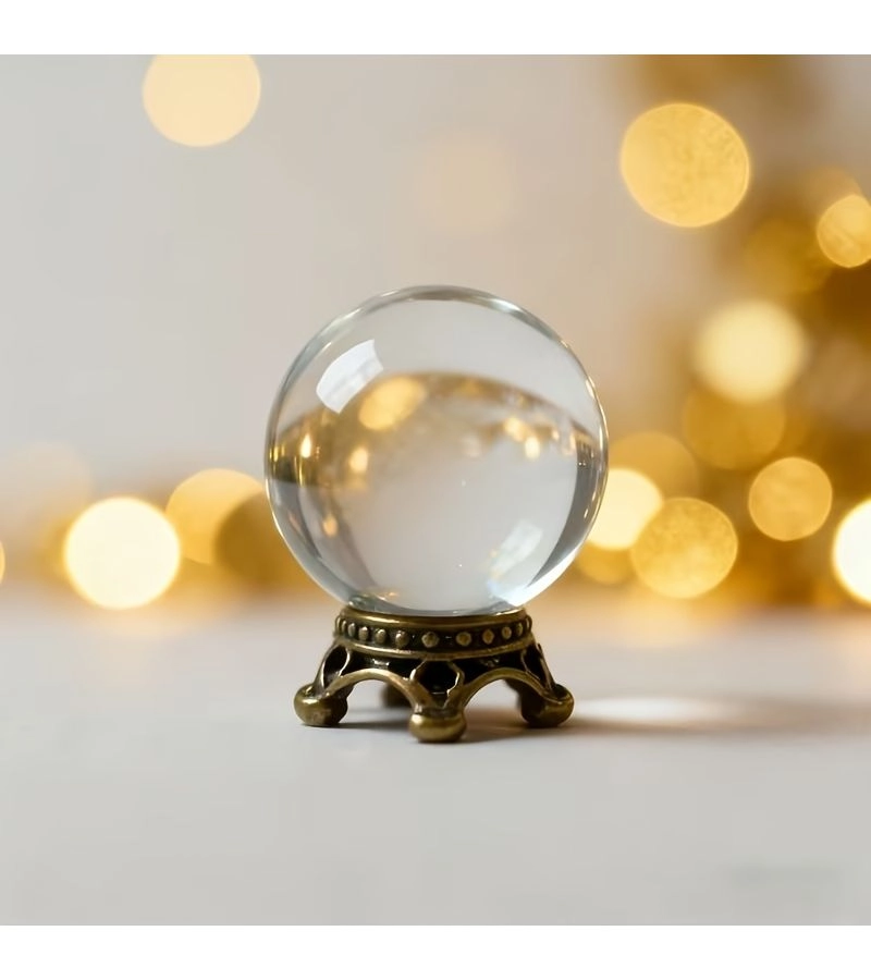Generic Glass Ball House Miniature - 1-piece transparent sphere copper base
