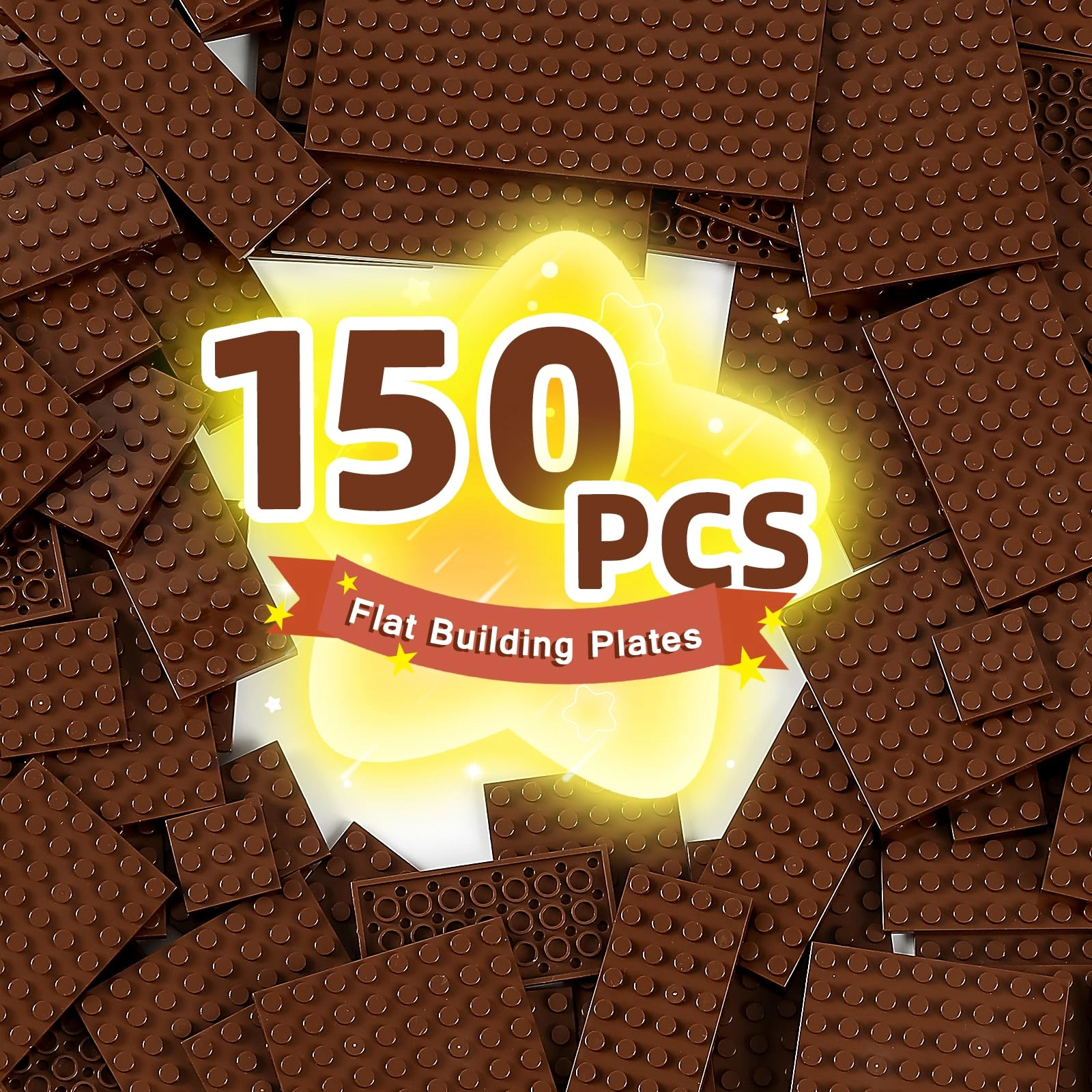 Noorastars Small Building Plates - Plastic Small Flat Baseplates 150