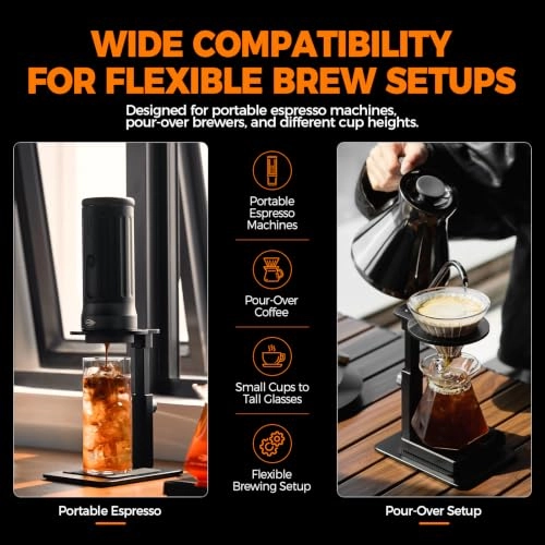 Adjustable Portable Coffee Maker Stand - Aluminum Alloy Anti-Slip Base