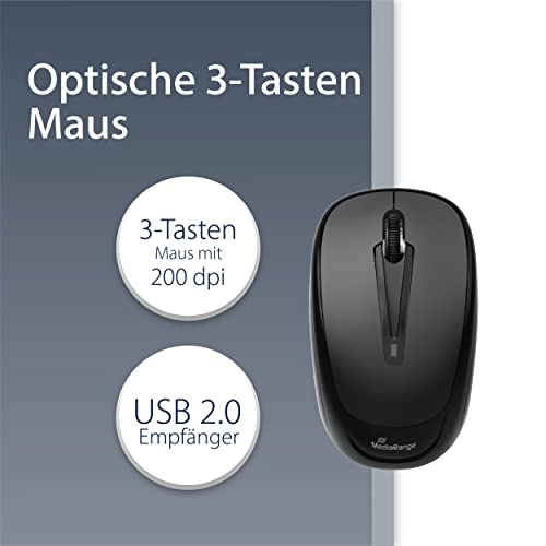 Optical 3-button mouse - Wireless