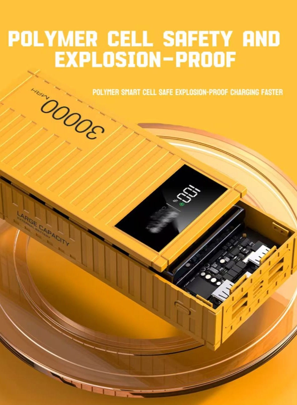 Creative Container-Style PD Fast Charging Power Bank - 30000mAh 66W 20W