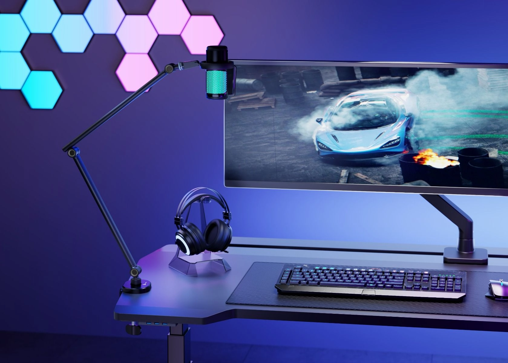 Pivot Core - Microphone Arm Black Clamp 1 KG