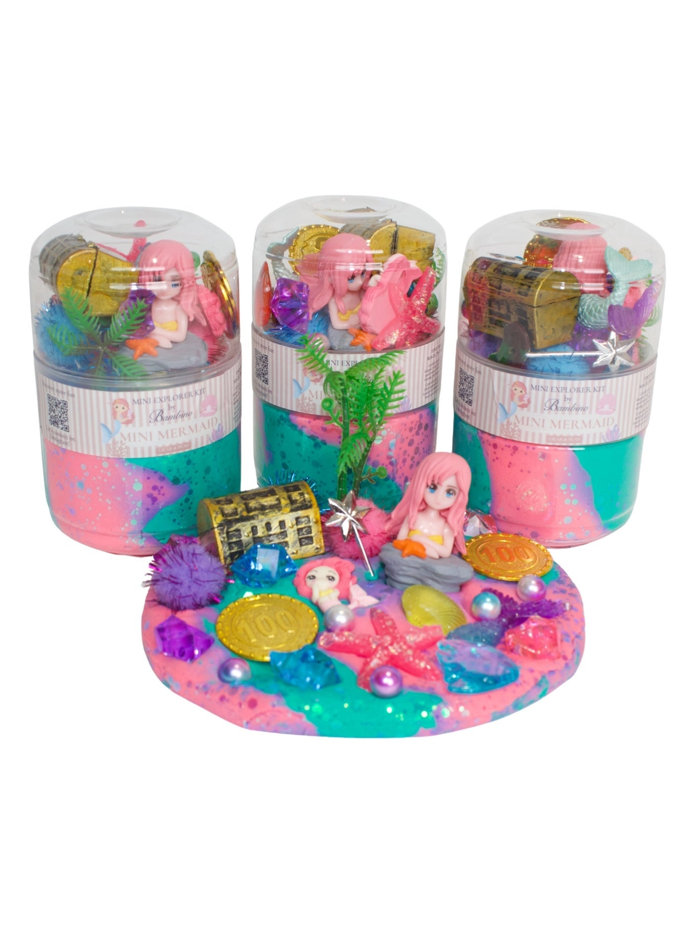 Tiny Treasures by Bambino Mini Mermaid - Sensory Play Dough Jar