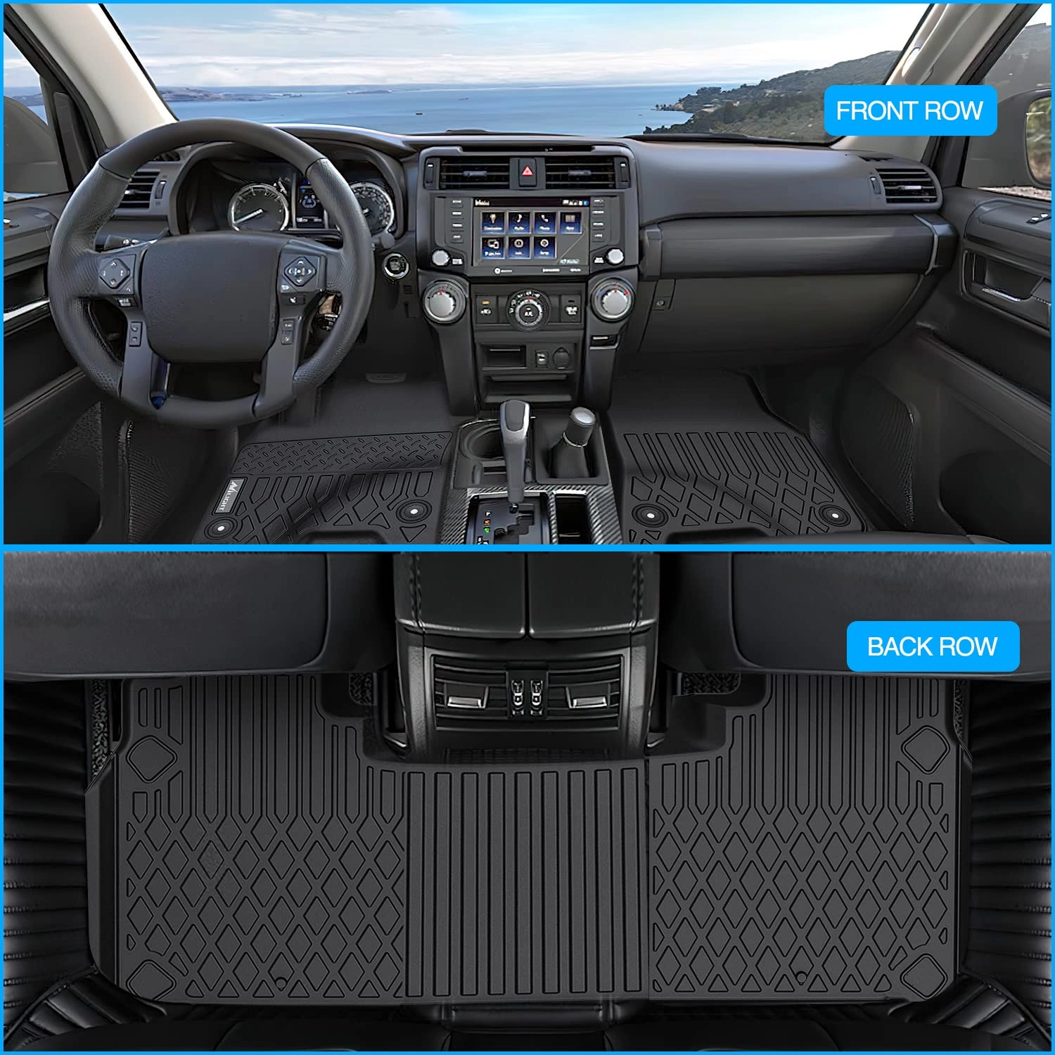 TPE Floor Mats - Dodge Ram 1500 New Body Crew Cab 2019-2024 Rear Storage Box
