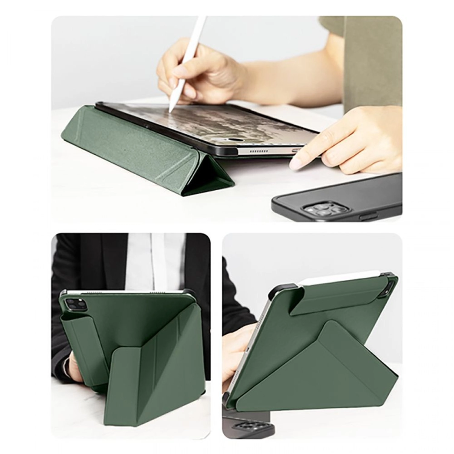 Tri-fold Folio Case with Pencil Holder for iPad Pro 12.9-inch