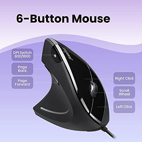Perimice-513L Vertical Ergonomic Mouse - Wired